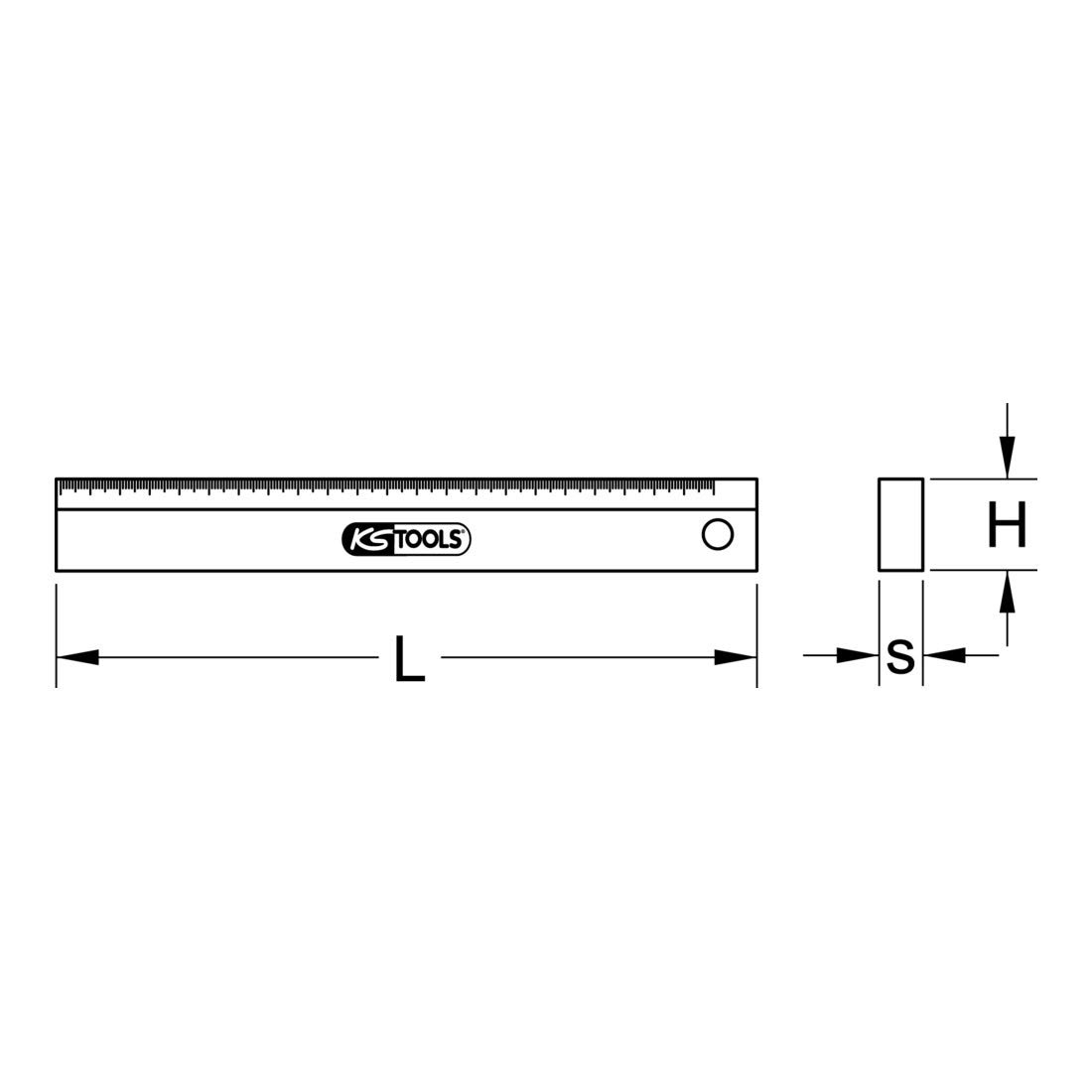 KS Tools 300.0122 Przymiar precyzyjny, 500mm
