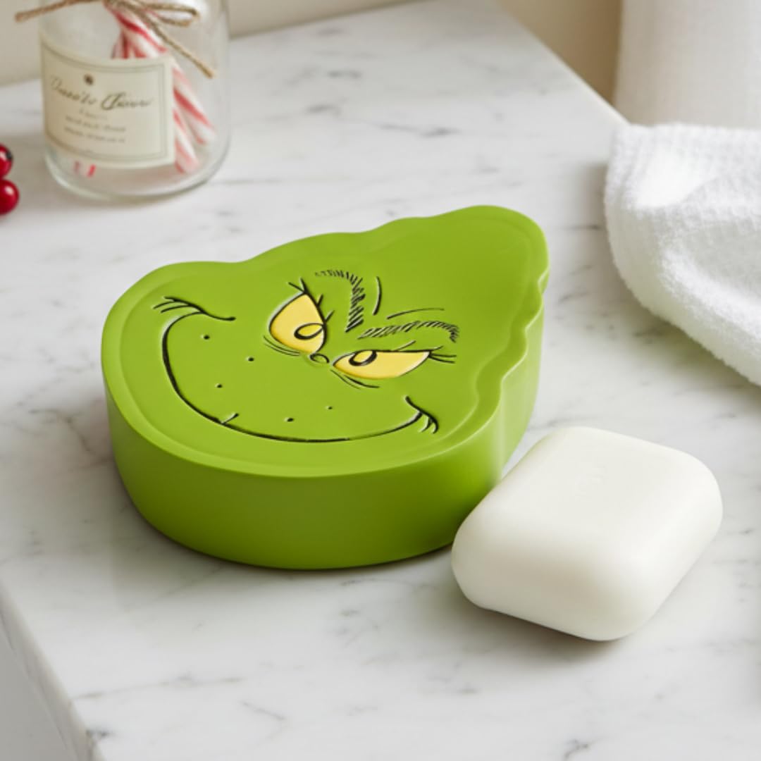 Dr. Seuss The Grinch Holiday Christmas Resin Soap Dish - Soap/Jewelry Holder, (Officially Licensed Product) by Franco Collectibles