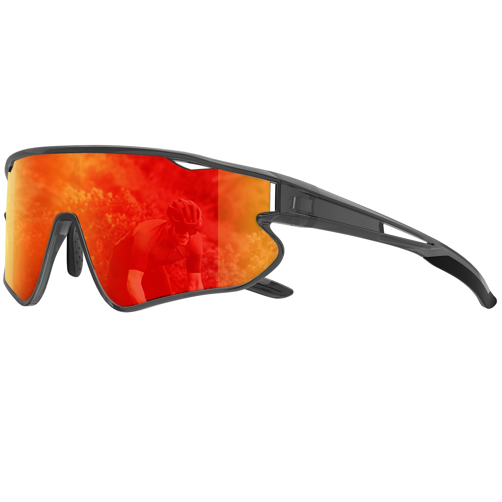 HENGOSEN Sport-Sonnenbrille Polarisiert-Sonnenbrille Herren-Damen Fahrradbrille: Sportarten Radfahren Laufen UV400 Schutz