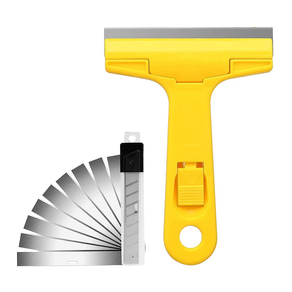 ZIBUYU® Wall scraper for cleaning 10Pcs Extra Blades Glue Remove Split putty knife blade, paint stripping tool, cleaning tool for removing labels, stickers, decals, paint from glass and stoves (B0D3KTFS3P) Amazon Price History, Amazon Price Tracker