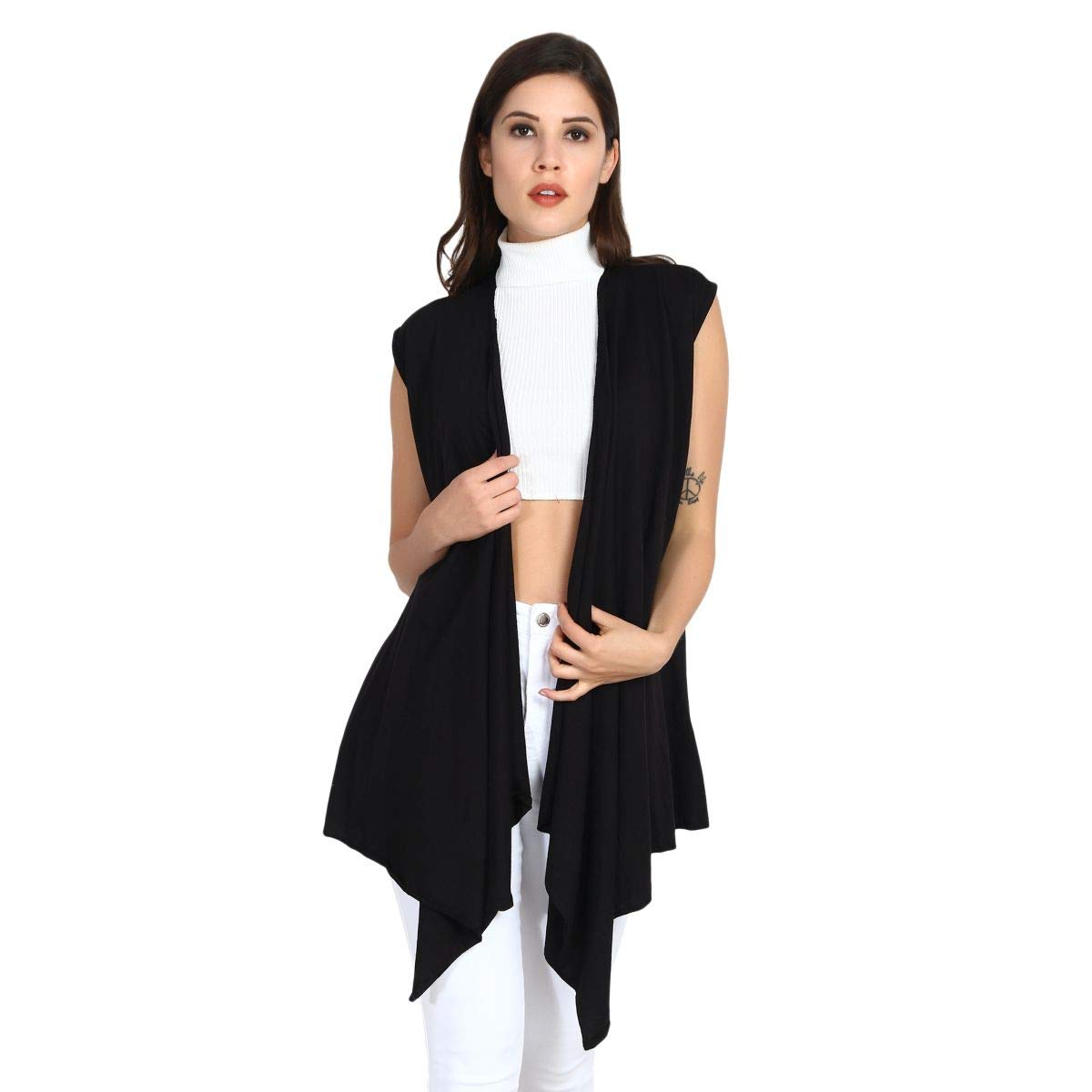 teemoods Women's Cotton Sleeveless/Cap Sleeves Long Waterfall Shrug, Fashionable Summer Shrug-picture-27