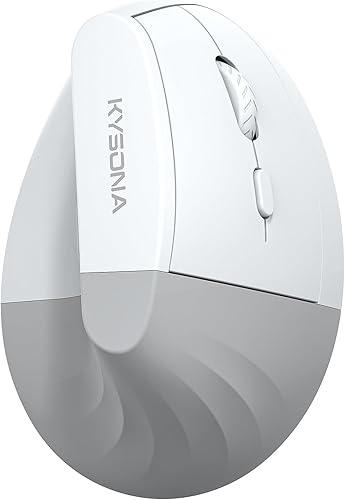 Miniatura 9 de KYSONA EM18 - Ratón vertical ergonómico inalámbrico, diseño Ergo, mouse inalámbrico Bluetooth, clic silencioso, DPI ajustable de 5 niveles, ratones