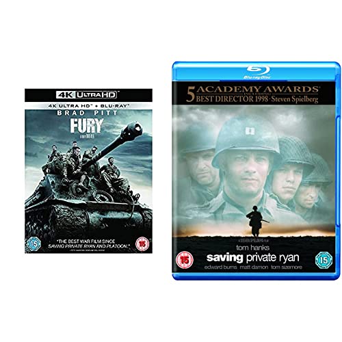 Image of Fury 4K Ultra-HD + BLU RAY [Blu-ray] [2018] & Saving Private Ryan [Blu-ray] [1998] [Region Free]