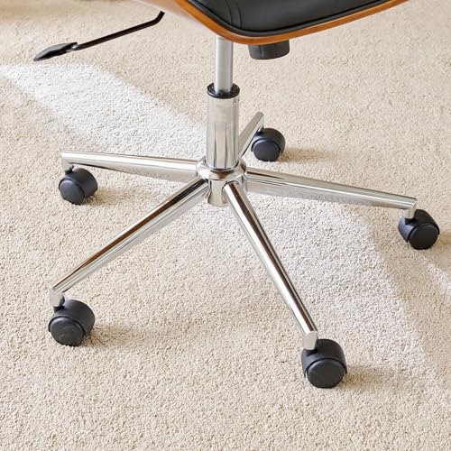 Image of Home Centre | Charles Faux Leather High Back Office Chair | Office Chair for Home | Engineered Wood | Black | 1 Year Warranty