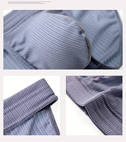 Faringoto Cuecas masculinas respiráveis de secagem rápida com nervuras largas, Cinza-escuro, E