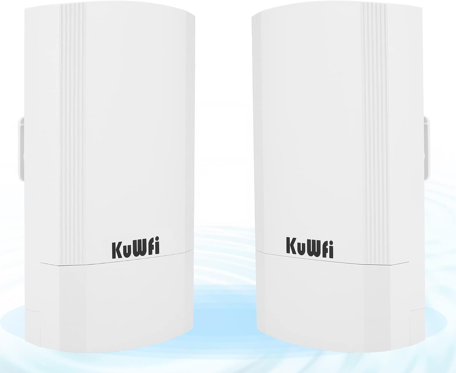 KuWFi 2-Pack 900Mbps Wireless outdoor CPE Kit,Point-to-Point 5.8G wireless Bridge/CPE Supports 2KM transmission distance solution for PTP/PTMP (Pre-program WDS)/CCTV/Camera