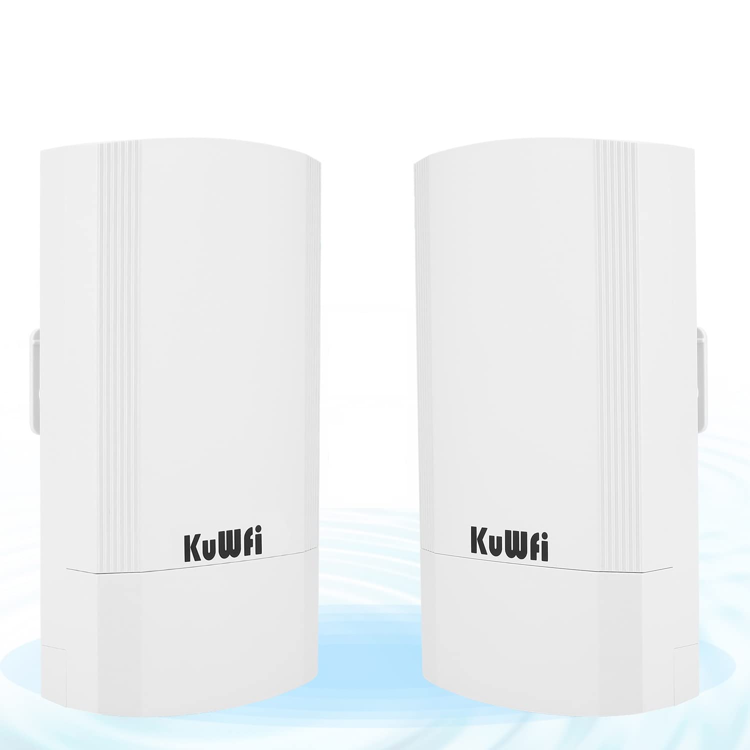 KuWFi 2-Pack 900Mbps Wireless outdoor CPE Kit,Point-to-Point 5.8G wireless Bridge/CPE Supports 2KM transmission distance solution for PTP/PTMP (Pre-program WDS)/CCTV/Camera CPE200M