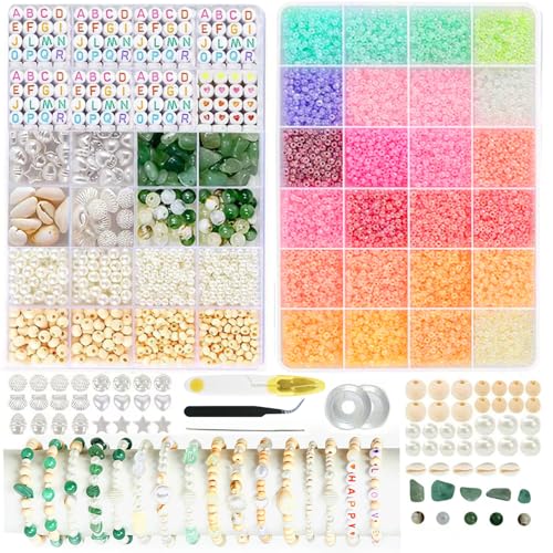 Bracelet Making Kit 3mm Seed Beads Jewellery Making Kit for Adult DIY Gift