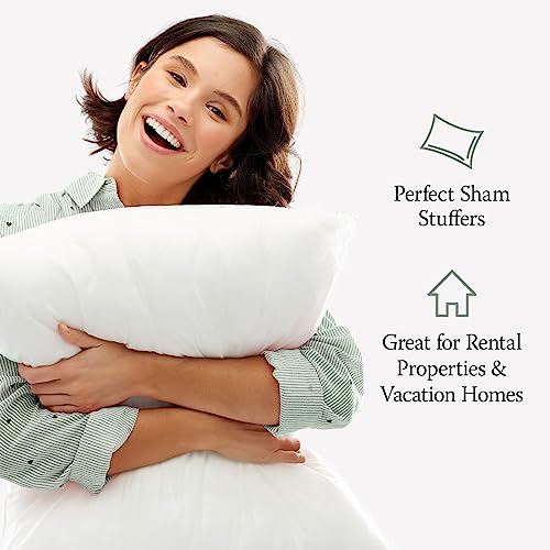 Downlite 10-Pack Set Of Hotel Style Hypoallergenic Down Alternative Bed Pillows – Standard/Queen Jumbo Size, 20” X 28” – Soft/Medium Density, For Stomach & Back Sleepers – Machine Washable & Dryable #TOP4