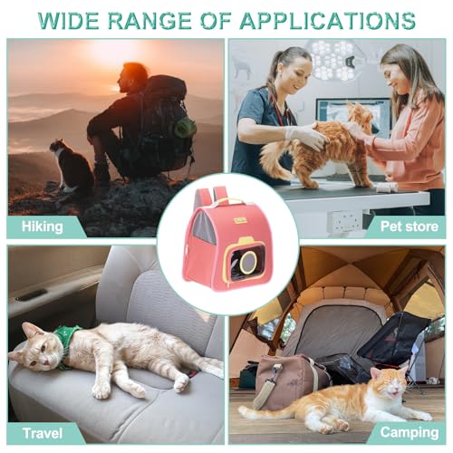Sac à dos de transport pour chat rose pliable de 38cm par sourcing map - 8