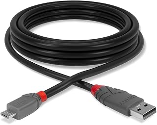 LINDY 36731 0.5 m Anthra Line USB 2.0 Type A to Micro-B Cable - Black
