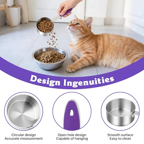10 Pz Vaso Medidor 1/2 Taza Acero Inoxidable Morado miniatura 4