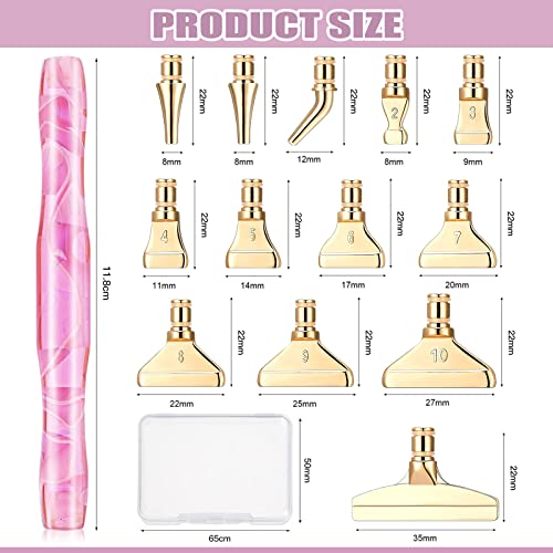 ZYNERY 30 PCS Diamond Painting Pens Kit, 13 PCS Stainless Steel Tip for Diamond Painting Accessories with 12 Clay, Diamond Art Pens 5D Diamond Painting Tools for DIY Craft (Pink) - Thumbnail 2