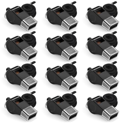 Image of SPORTIC Whistle，3 Pack Durable Plastic Whistles with Lanyards - Loud Crisp Sound for Coaches, Referees, Training, Emergencies, and Outdoor Activities