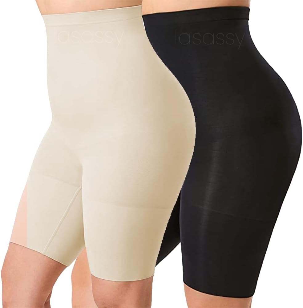 LASASSY2Pcs Body Shaper for Women Body Bracer Shapewear for Women, for Thighs, Back, Tummy, Hip Lift - Soft Stretchable Tummy Control with Adjustable Strap for Full Body Shaping and Slimming