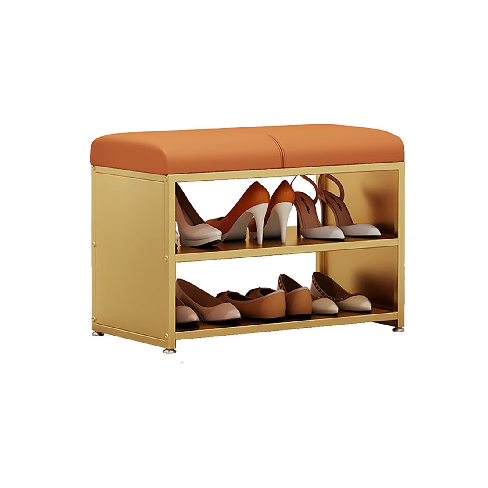 SXZenSpace Shoe Cabinets changing stool,entry shoe rack,iron stool,sittable cabinet (Color:B,Size:66cm*32.5cm*48cm)