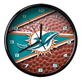 The Memory Company | NFL 12' Round Clock Officially Licensed Team Logo Battery Operated for Home Office Dorm Décor Sports Fan Gift, Miami Dolphins
