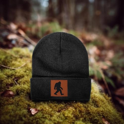 Image of Bigfoot Beanie for Men - Sasquatch Hat Winter Knit Cuffed Beanie for Women - Bigfoot Gifts for Christmas & New Year