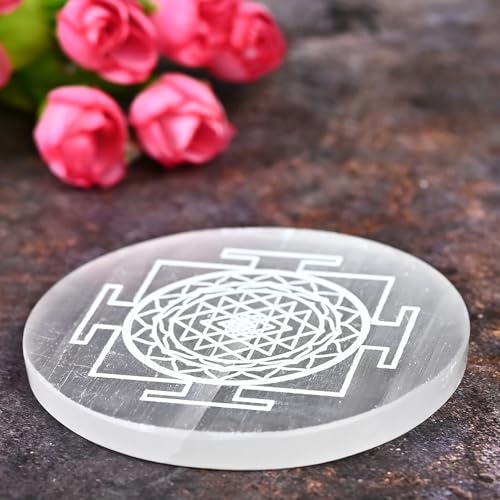 Image of Selenite Charging Plate Crystal Charging Disc for Cleansing & Recharging Crystals, Reiki, and Spiritual Healing Stone