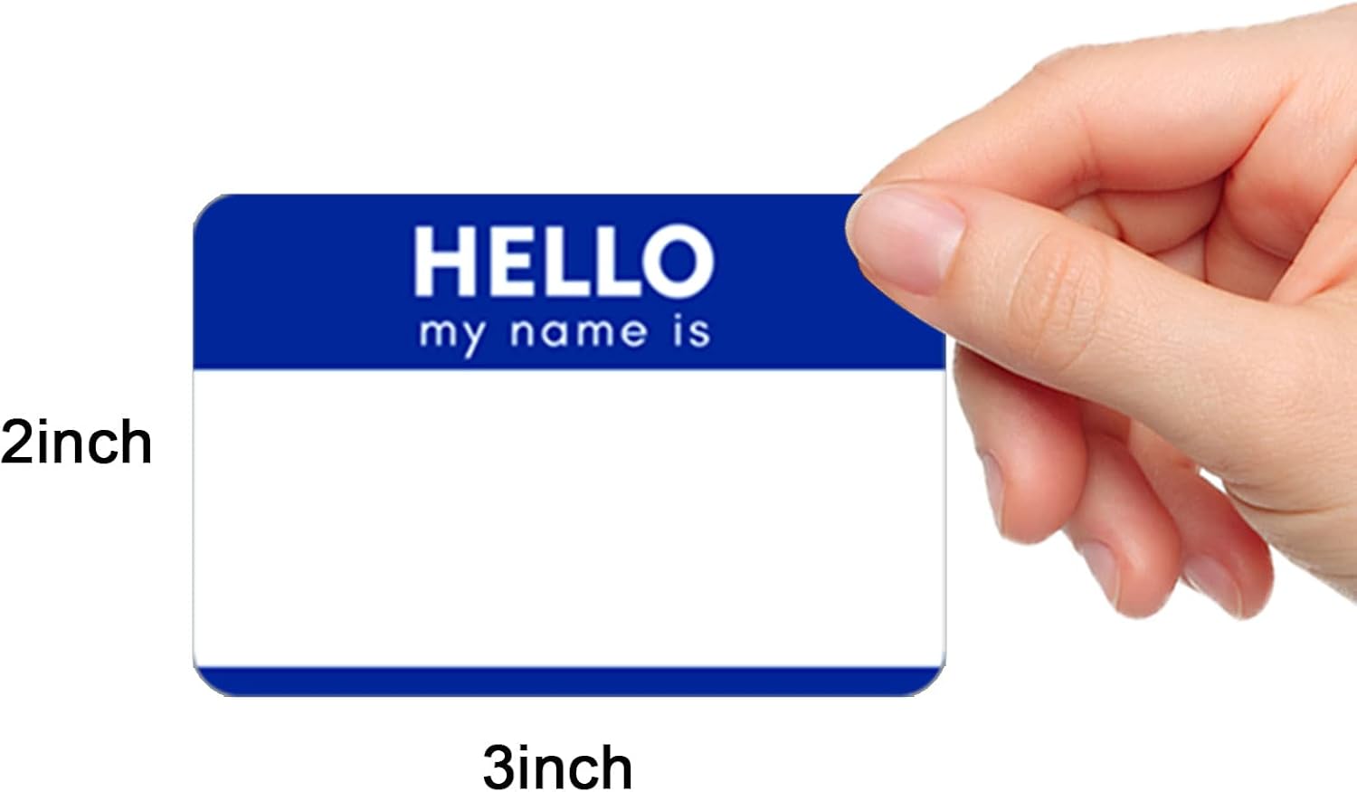 Zacool 480 Pcs Name Tag Stickers (3"x 2") Blue Hello My Name is Stickers Identification Badges, Easy Peel and Stick Name Tags for Themed Party, Family, Home, School, Office, Conferences - Image 2