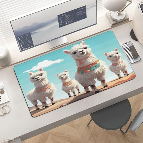 Cute Llama desk mat mouse pad grande antideslizante miniatura 6