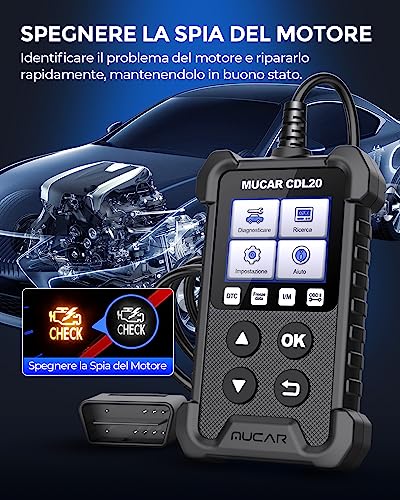 Mucar CDL20 Diagnosi Auto Tutte Autodiagnosi OBD2/...