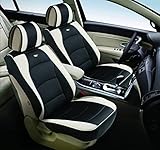 FH Group PU205102 Ultra Comfort Highest Grade Faux Leather Seat Cushions (White) Front Set – Universal Fit for Cars Trucks & SUVs