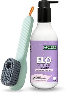 ELO Clean by KIKGERM Natural Undergarment Liquid Detergent + Brush Plant-Based, Odour Control for Intimate Stains, pH Balanced, Hypoallergenic, Anti-Fungal 250ml