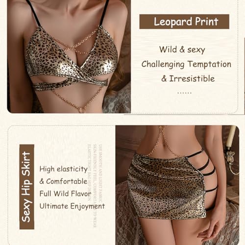 Robe guépard dos nu et lingerie léopard pour sculpter la silhouette