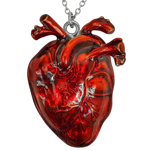 Collier avec pendentif cœur anatomique accessoire de déguisement de fête à thème