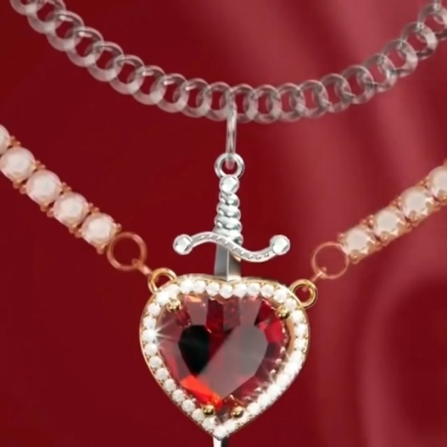 Amazon.com: BYETOCE Heart and Sword Couples Necklace - Gold