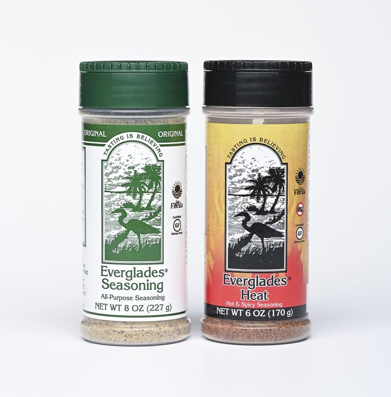 Everglades Seasoning & BBQ Rub Combo 14 oz (Pack of 2) – All Purpose & Heat – All Purpose Seasoning & Rub for Grilling, Smoking & Cooking Beef,