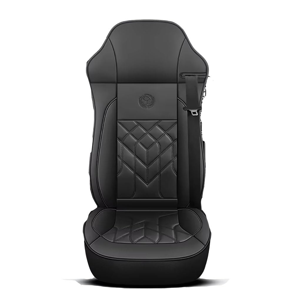 Camiones Fundas Asientos Camión Juegos de Cubreasientos Compatible con para IVECO Eurocargo S-Way X-Way Trakker S-Way NP 2010-2026 1SEAT,Style A Left-Black Napa