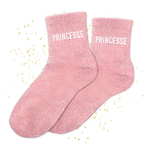 MASSA Chaussettes Paillettes - Taille Unique - Parfaite, Unique, Wesh, Tana, Princesse, Pipelette, Raleuse, Gourmande, Aigrie, Mamounette - Chaussettes à Paillettes (Princesse)