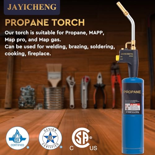 Jayicheng Propane Torch Head, High Intensity Trigger Start Mapp Gas Torch Head thumb #6