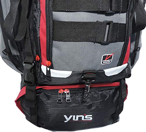 Mochila Cargueira Yins 60 Litros Impermeável Vermelha