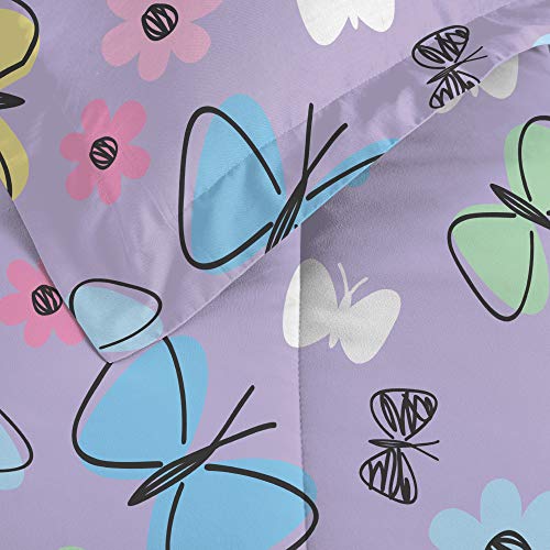 Ensemble doudou Sweet Butterfly ultra doux en microfibre de qualité supérieure violette - 6