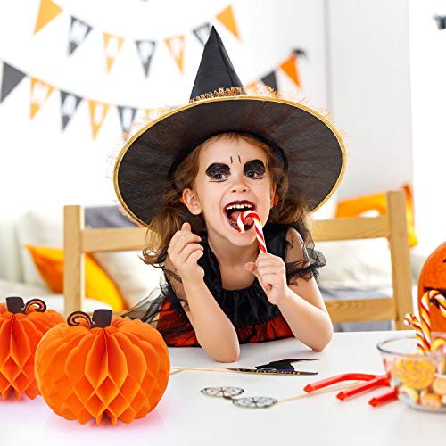 6Pcs Thanksgiving Party Pumpkin Honeycomb Decorations - Thanksgiving/Halloween/Friengsgiving Party Supplies Favors Autumn Table Centerpieces Wall Decor #TOP4