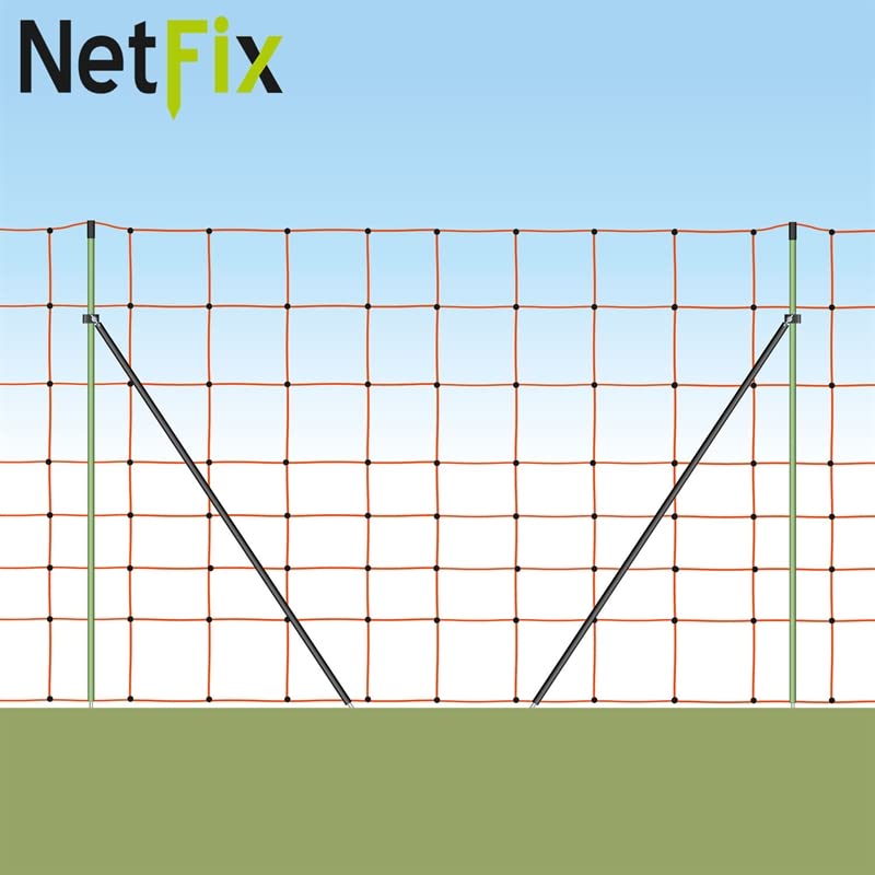 VOSS.farming 5X Netfix - étai pour la Consolidation - 112cm de Hauteur + 15cm Pointes au Sol, pour clôtures/Filets électriques jusqu'à la Hauteur de 112cm Environ