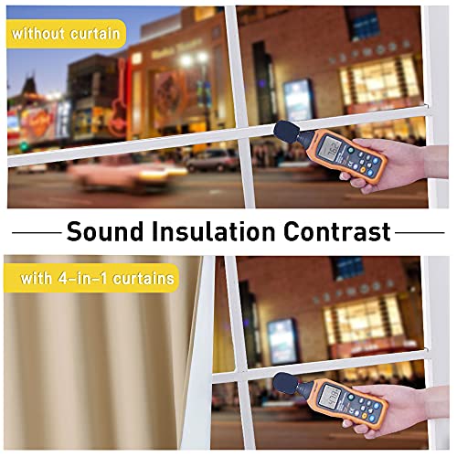 NICETOWN Lower PM2.5 Particles Sound Blocking Curtains for Nursery, Full Blackout Curtains Thermal Insulated Drapes, Sound Barrier Privacy Panels for Kicthen/Cafe (Black, 42" Wide x 63" Long) - image 4