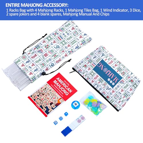 Juego de Mahjong Americano con 166 fichas y accesorios miniatura 4