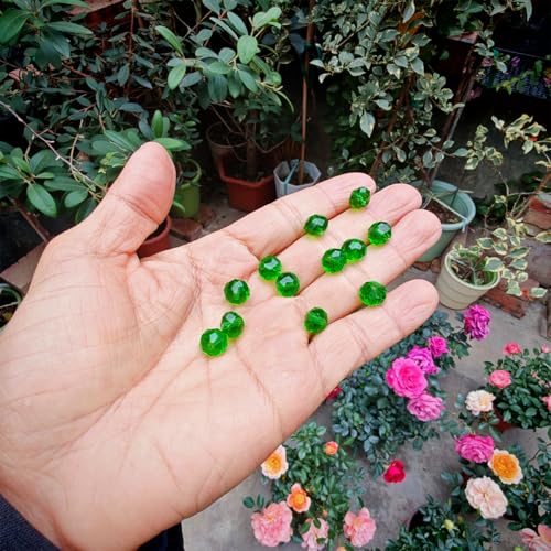 Image of 10mm Rondelle Glass Beads for Jewelry Making, Faceted Briolette Crytal Spacer Beads for Bracelet Necklace Earring, Grass Green 200pcs
