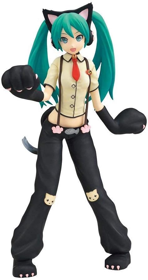 Sega Project Diva Arcade Future Tone Hatsune Miku Super Premium Action Figure Nyanko, 9"
