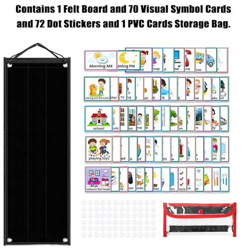 Behavior Chart with 70 Picture Cards for Autism Kids | Hook & Loop Visual Schedule Board, Wall & Desktop Daily Routine Planner (No Magnets) - Image 6