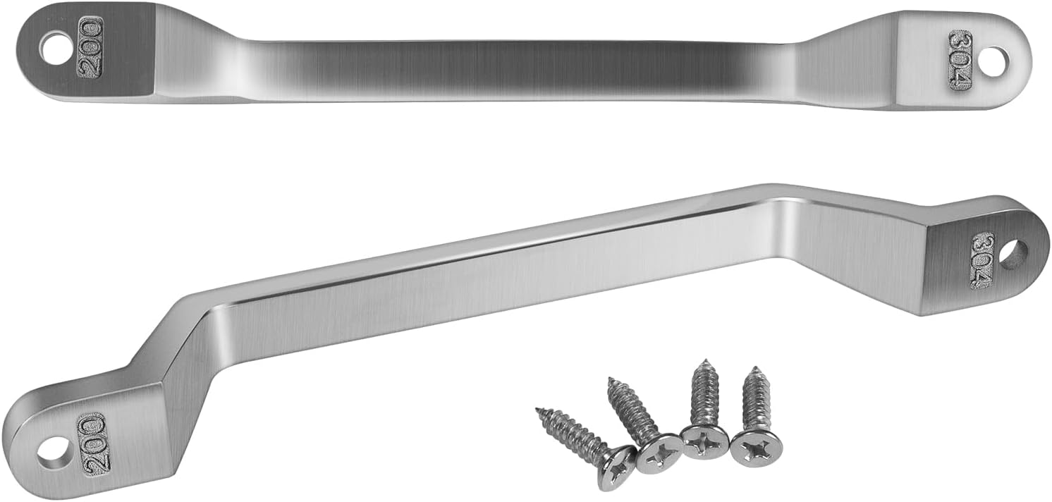 Universal RV Grab Door Handle, Solid Stainless Steel Grab Handle for Camper, Trailer, Cargo Trailer, Motor Home, Boat, Automotive, Cart (2 PCS with Screws)