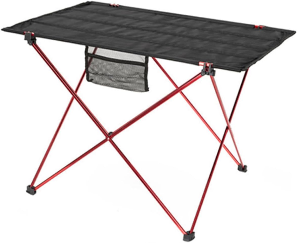 Folding Camping Table and Portable Picnic Table Medium Red Aluminum Alloy Outdoor for Travel Ultralight for Hiking and Car Camping