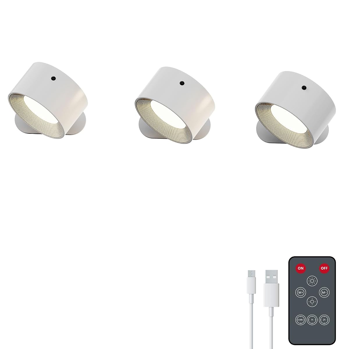 Koopala Rechargeable LED Wall Sconce, Cordless with Remote, 3 Brightness