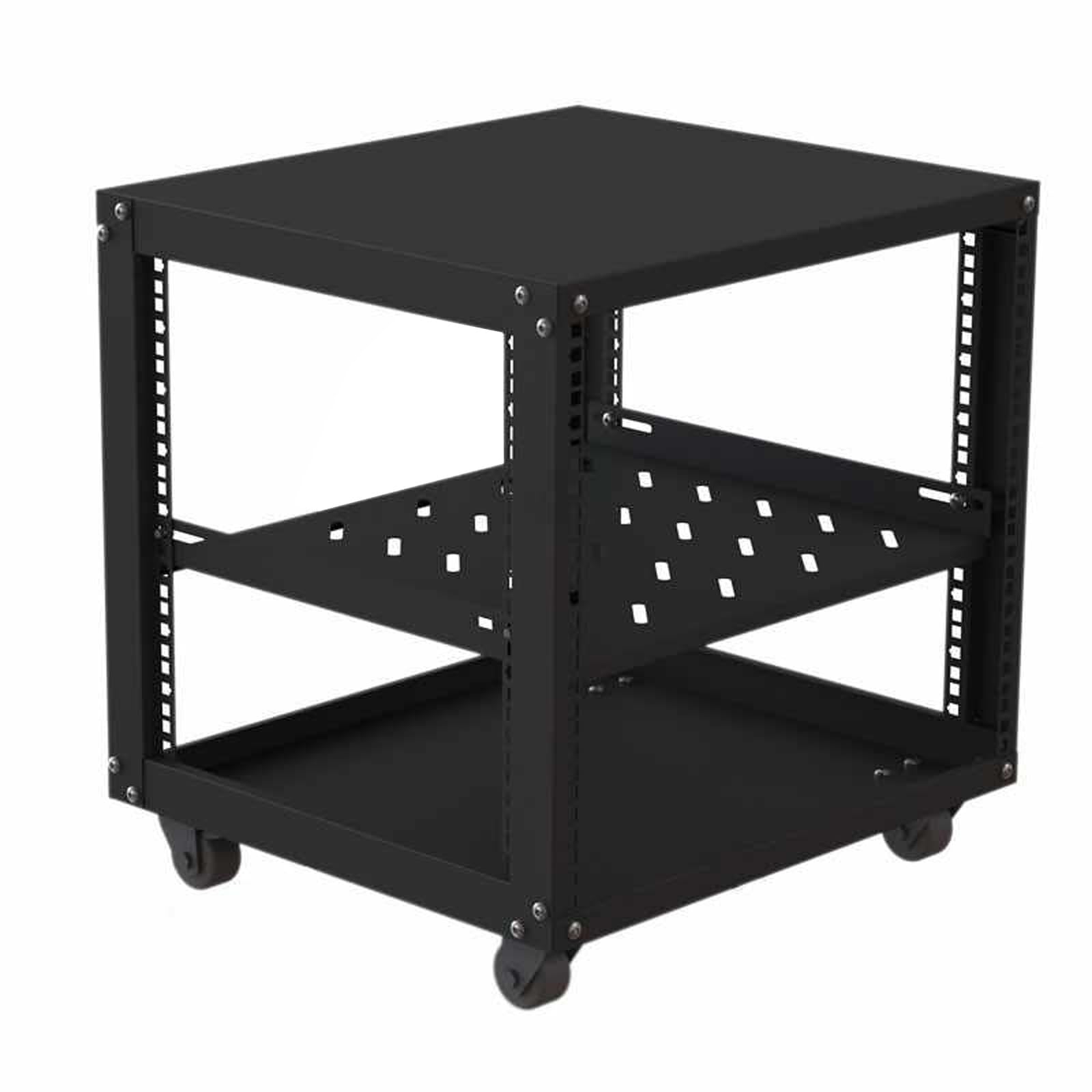 Meuble multimédia AV réglable en hauteur noir pour consoles et lecteurs DVD