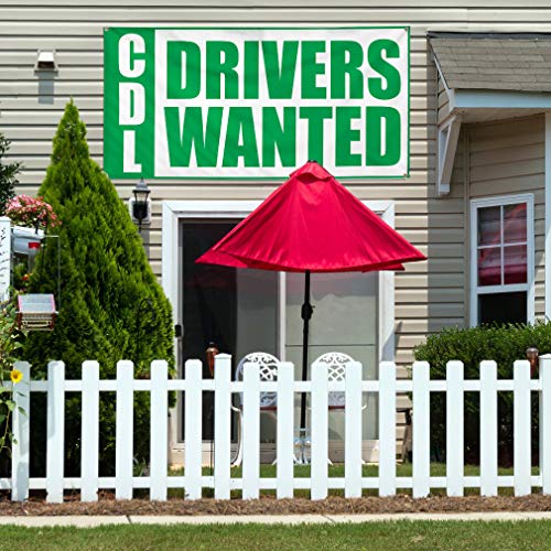 Vinyl Banner Multiple Sizes Cdl Drivers Wanted Auto Car Vehicle B Business Outdoor Weatherproof Industrial Yard Signs White 6 Grommets 36x72Inches