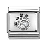 Nomination Charm Fußabdruck Hund mit Zirkonia